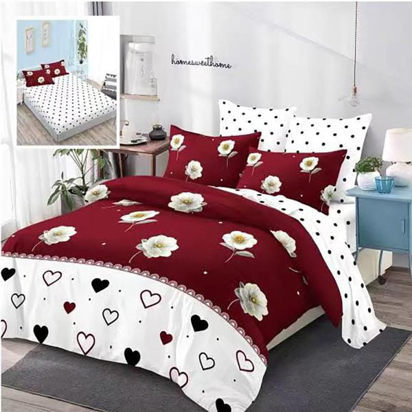 Extra ágynemű Extra 6 db, lepedő gumis matrachoz 140×200, 160×200 vagy 180×200, lepedő 200×230, 2 oldalpárna 50×70, 2 oldalpárna 70×70, gránát szívvel