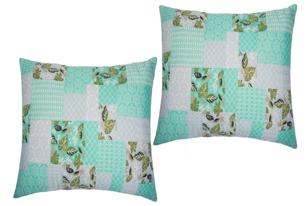 2 db Green Flowers párna készlet, 70 × 70 cm, mikroszálas