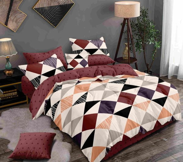 BS013 nyomott mikroszálas ágynemű, paplanhuzat cipzárral 200 × 230, lepedő 230 × 250, 2 oldalsó párna 50 × 70 hajlítóval
