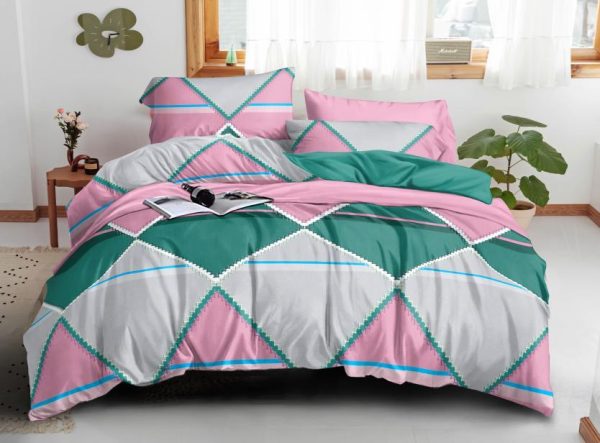 BS019 nyomott mikroszálas ágynemű, paplanhuzat cipzárral 200 × 230, lepedő 230 × 250, 2 oldalsó párna 50 × 70 hajlítóval