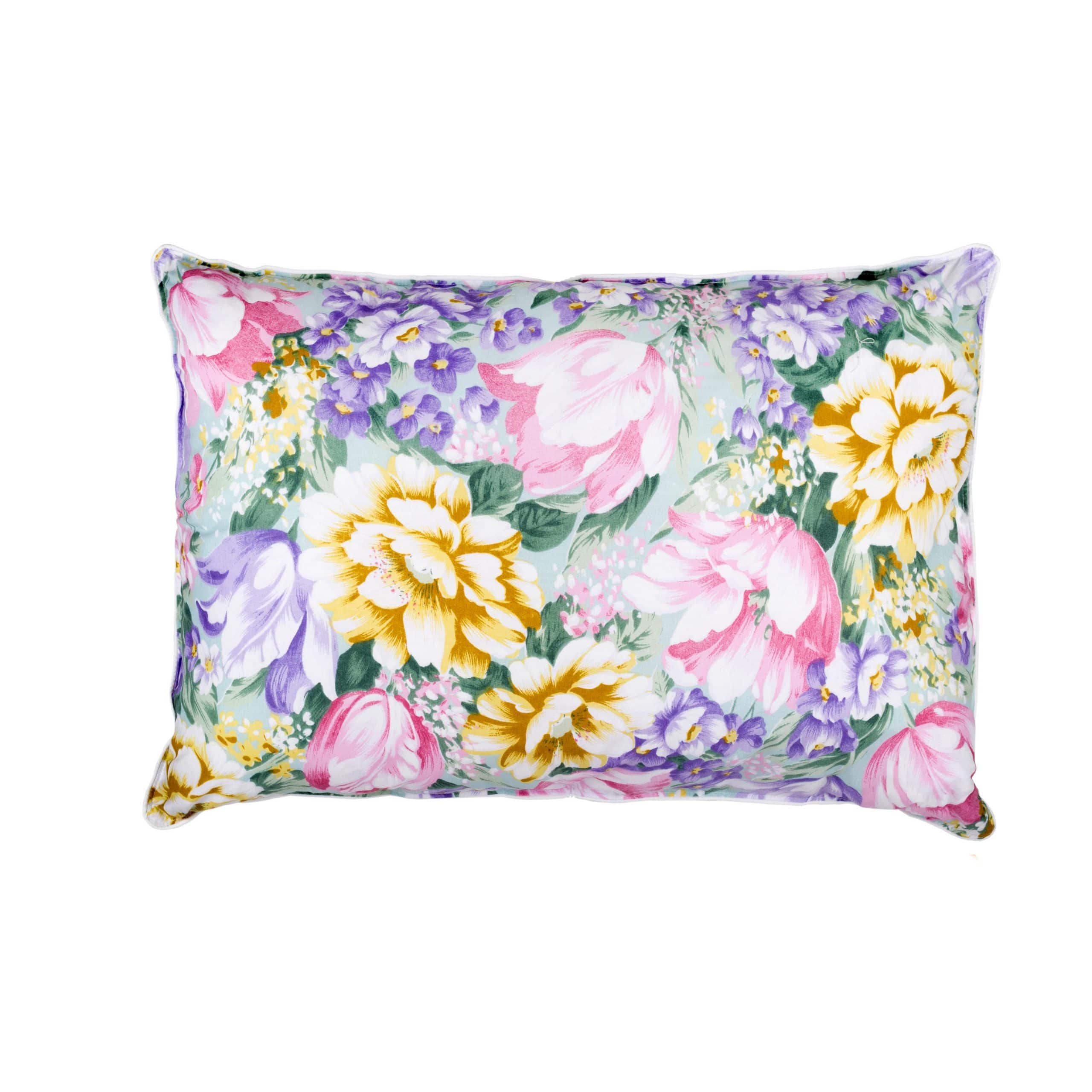 SOMNART párna, 50 × 70 cm, toll töltet 90%, pehely 10%, 100% pamut, sokszínű virágmintás SOMNART párna, 50 × 70 cm, toll töltet 90%, pehely 10%, 100% pamut, sokszínű virágmintás