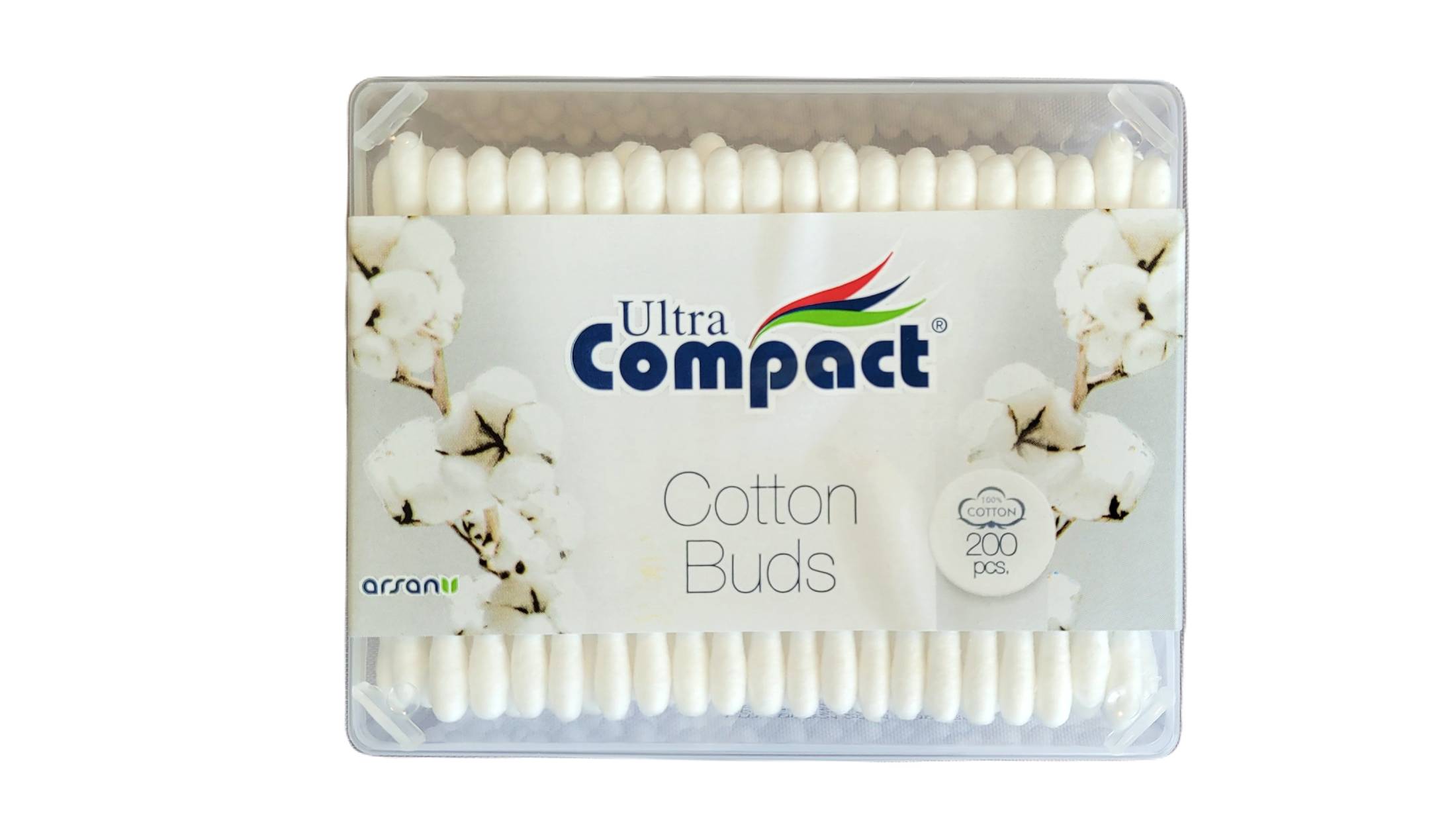 Fülrudak, 100% pamut, Ultra Compact Cotton Buds, 200 db Fülrudak, 100% pamut, Ultra Compact Cotton Buds, 200 db