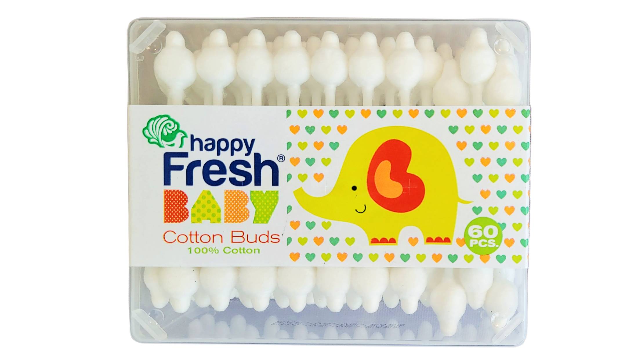 Fülrudak babáknak és gyerekeknek, happy Fresh Cotton Buds, doboz 60 db Fülrudak babáknak és gyerekeknek, happy Fresh Cotton Buds, doboz 60 db