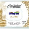 Nedves törlőkendő tetővel Traditional Ottoman Series Ultra Compact, Pearl White, 100 db / készlet