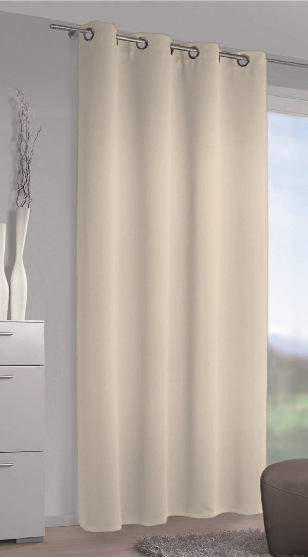 Dimout drapéria, gyűrűkkel, Mia Dimout, L140 x H245, pezsgő
