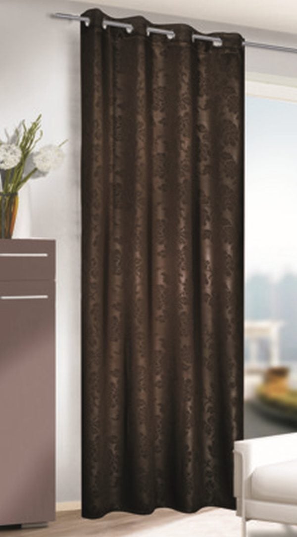 Sötétítő drapéria, gyűrűkkel, L135 x H245, barna
