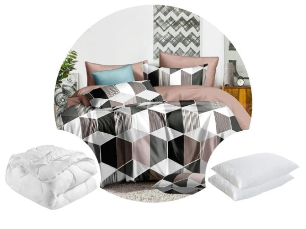 📣Csomag 1 db Ágynemű BS001 nyomtatott mikroszálas + 1 db 200×220-as paplan + 2 db 50×70-es párna