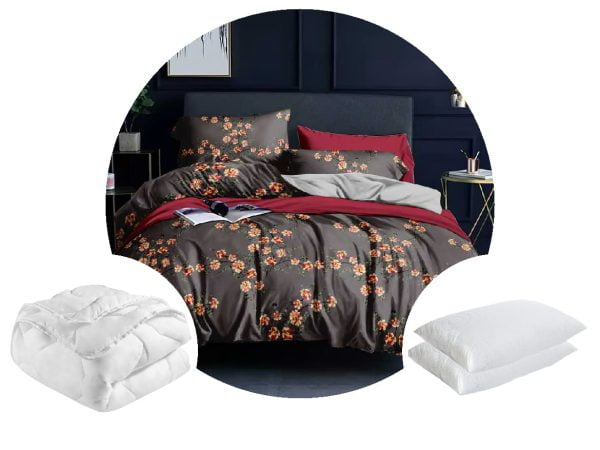 📣Csomag 1 db Ágynemű BS003 nyomott mikroszálas + 1 db 200×220-as paplan + 2 db 50×70-es párna