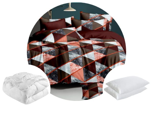 📣Csomag 1 db Ágynemű BS006 nyomott mikroszálas + 1 db 200×220-as paplan + 2 db 50×70-es párna