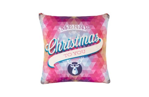 Karácsonyi dekor párna – Merry Christmas rénszarvassal